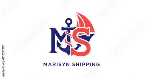 Marisyn Shipping Company Logo with Anchor and Sail Elements.