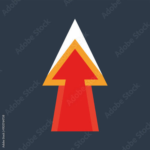 colorful graphic illustration of an upward pointing arrow icon