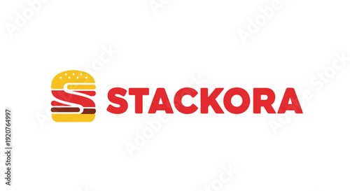 Modern Hamburger Icon Logo for Fast Food Restaurant or Burger Joint on Isolated White Background