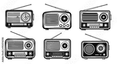 Collection of Vintage Radio Illustrations.