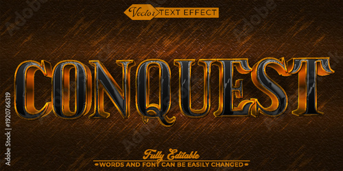  Conquest Victory Battle Strategy Empire Vector Fully Editable Smart Object Text Effect