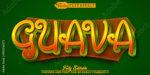  Guava Tropical Fruit Sweet Fresh Vector Fully Editable Smart Object Text Effect