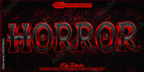  Horror Dark Scary Creepy Fear Vector Fully Editable Smart Object Text Effect