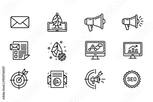 Digital marketing and seo icons