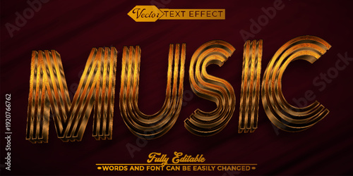  Music Sound Rhythm Melody Instrument Vector Fully Editable Smart Object Text Effect