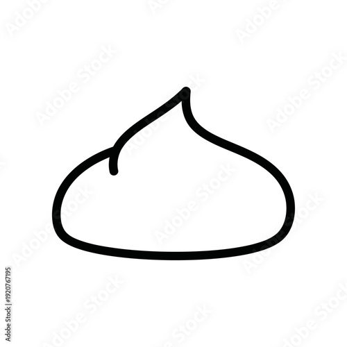 Simple Outline of Cream Swirl - Minimalist Icon for Design and Food Concepts