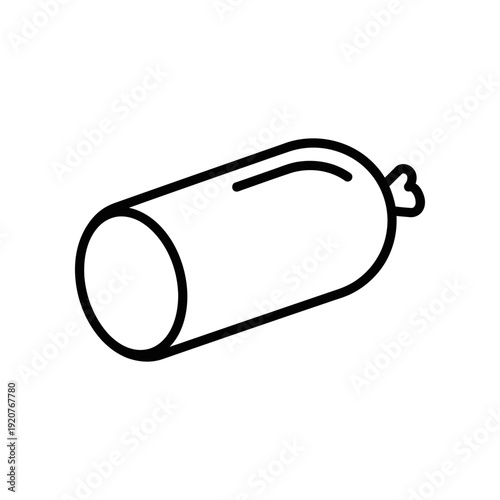 Simple Line Drawing of a Dynamite or Explosive Stick with Fuse on White Background