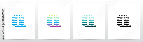 Waves Current Ripple Water Tidal Stream Curves Lines Letter Initial Logo Design Q