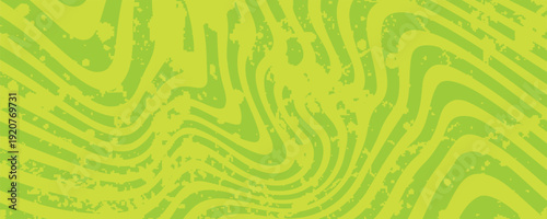 Abstract green background with hypnotic wavy lines pattern. Fresh and natural background