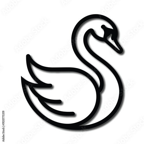 A swan's silhouette as an abstract, minimalist logo icon.