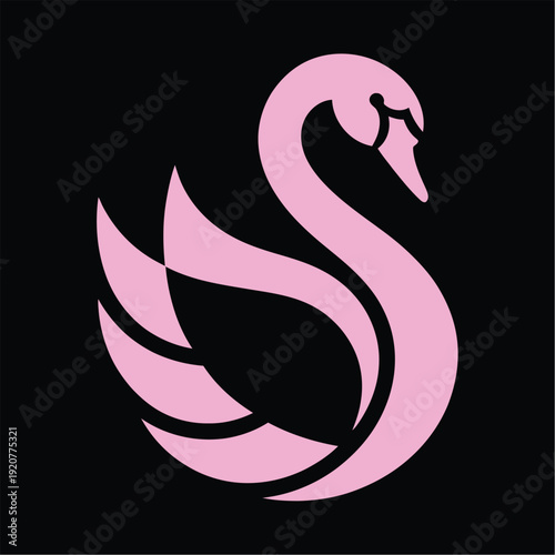 A swan's silhouette as an abstract, minimalist logo icon.