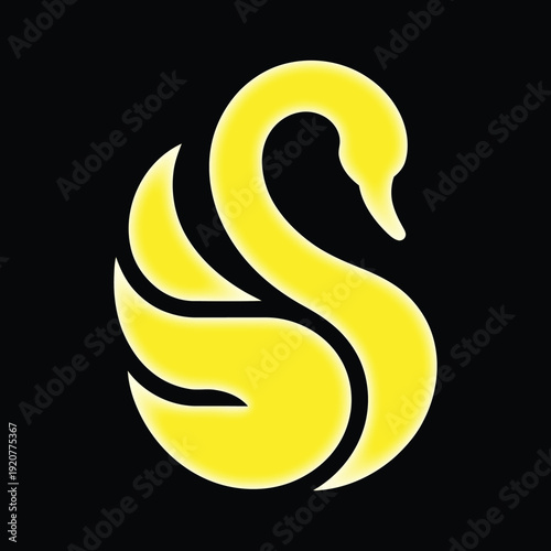 A swan's silhouette as an abstract, minimalist logo icon.