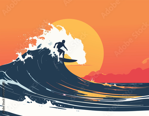 Couple and woman surfing on a sunny beach silhouette vector illustration