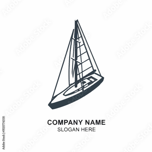 Sailboat Logo Template for Company Branding and Identity.