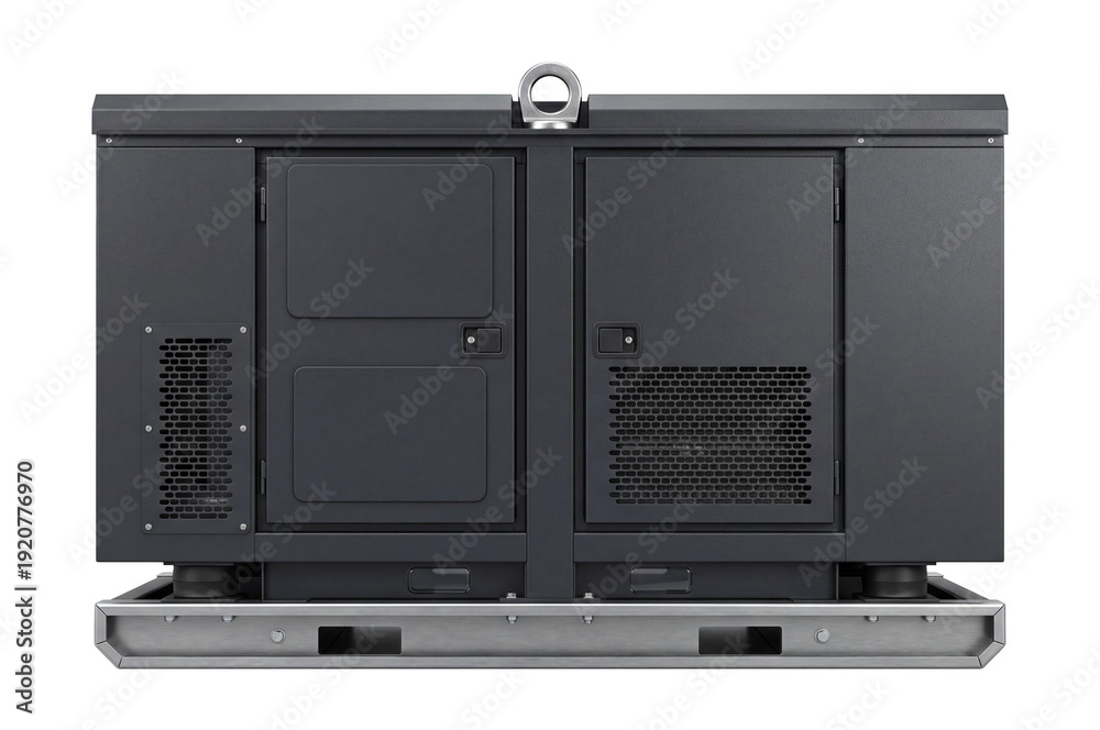 Fototapeta premium Skid-mounted diesel generator with an integrated lifting eye.