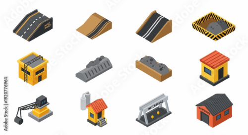 Collection of Various 3D Building Models and Structures.