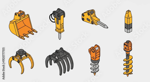 Heavy Machinery Attachments for Excavators and Construction.