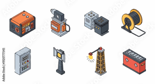 Collection of Various Industrial Machines and Equipment.