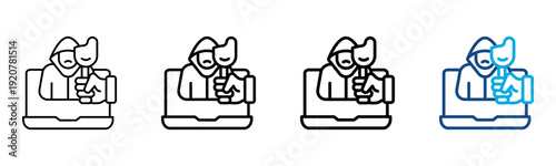 Impersonante Icon Different Style Outline Collection Set Vector Illustration