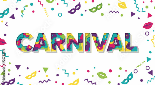 Vibrant Carnival Scene with Confetti and Festive Decorations Surrounding the Main Event Area, Celebrating Joy and Community Spirit