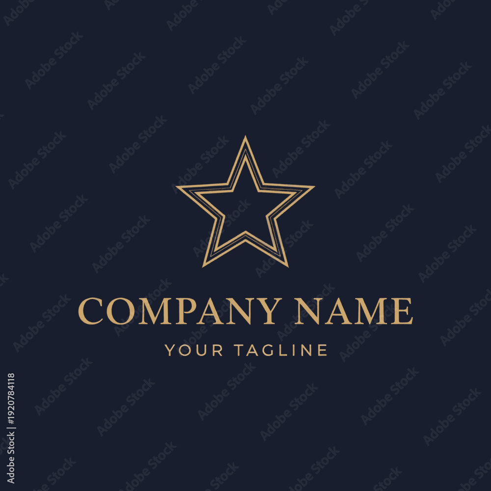 Obraz premium Golden Star Logo Template Design Element.