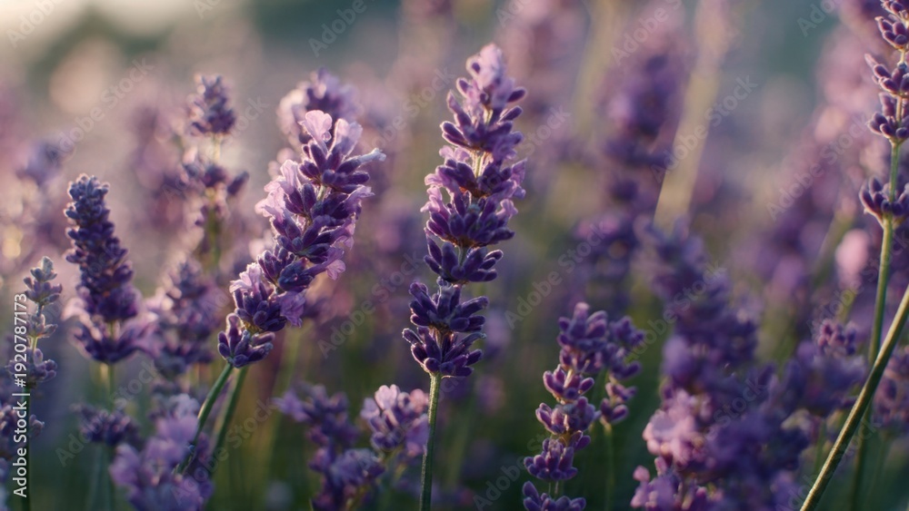 Naklejka premium Lavender field in bloom, floral background