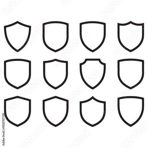 set of vector shields icon 