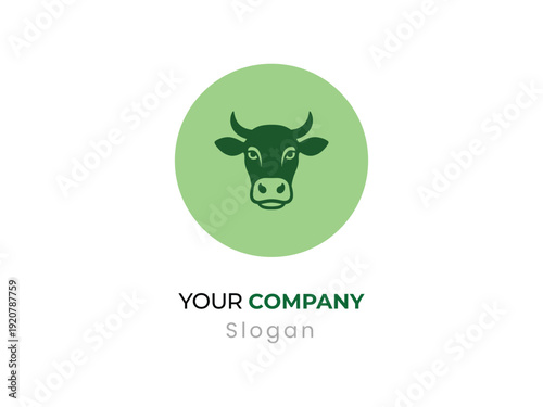 Cow head vector logo design