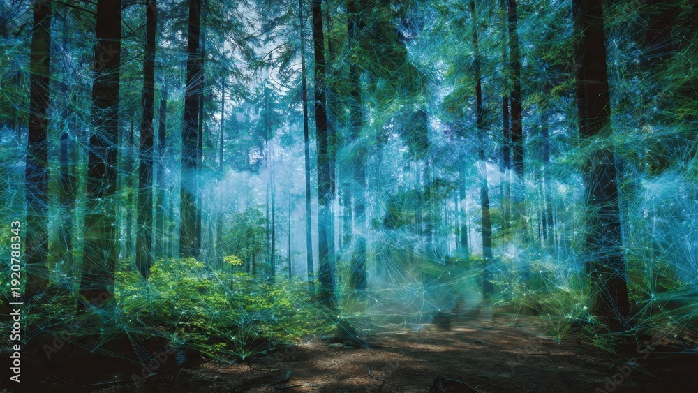 Naklejka premium Mystical Forest Network
