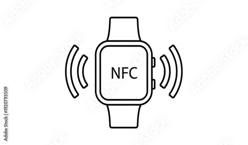 A smartwatch with nfc technology on a pure for contactless communication