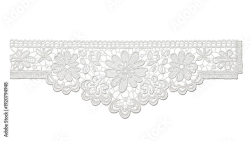Intricate floral lace border isolated on transparent background