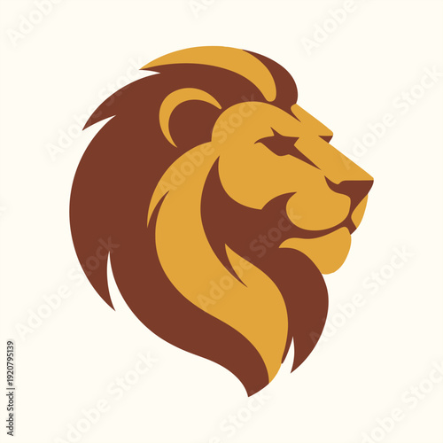 A simple lion head logo icon for your company's profile design.