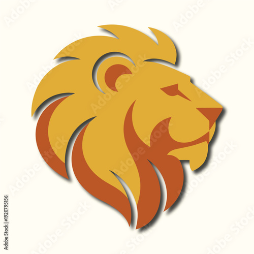 A simple lion head logo icon for your company's profile design.