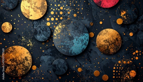 Abstract Planets in a Dark Universe - A Cosmic Art Piece.