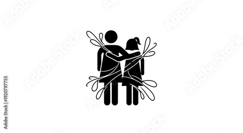 Two people standing together in unity.