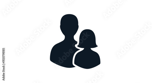 Silhouettes of two adult people.