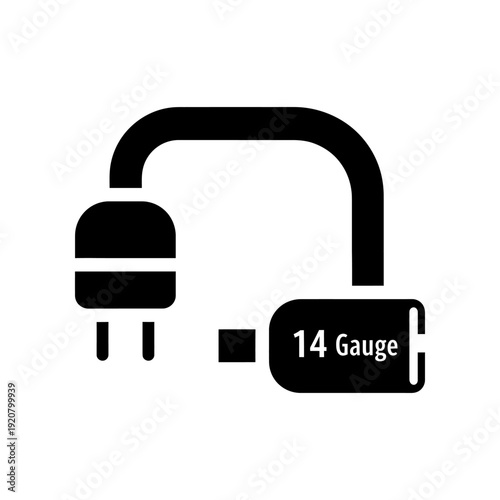 14 Gauge Electrical Plug and Adapter on White Background