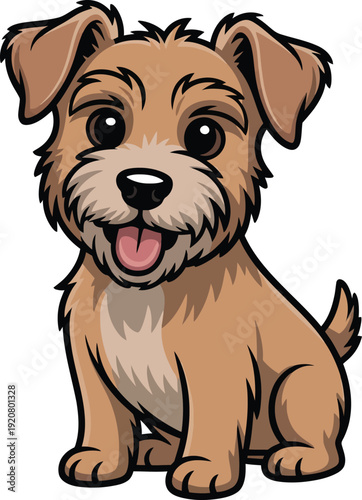 Cute cartoon a illustrator vector Terrier