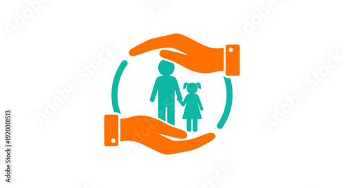 Hands Protecting Family Unit Together.