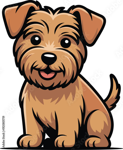 Cute cartoon a illustrator vector Terrier