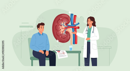 Doctor explaining kidney function to patient on World Kidney Day