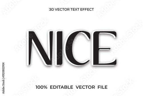 Editable nice text effect vector,  Nice text effect 3d style