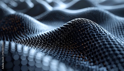 Abstract waves of dark blue fabric with a textured surface.