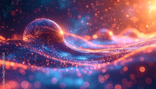 Abstract Wave of Light and Color - A Mesmerizing Digital Art Piece.