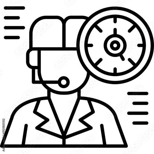 24 Hours Support Icon Vector Element