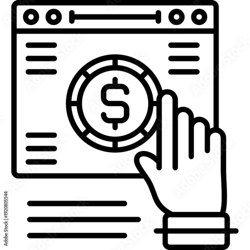 Cost Per Click Icon Vector Element