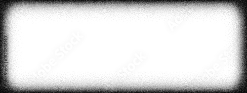 Black dot grain stipple noise vector illustration with frame border design. Halftone square graphic for distressed overlay texture.