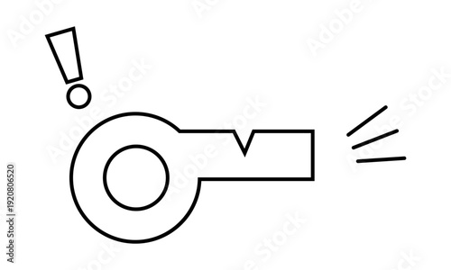 警告　ホイッスルが鳴るピクトグラム