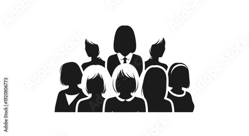 Group of People Silhouettes Talking.