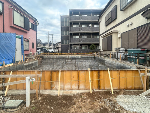 Quadro su tela 戸建て住宅の基礎工事(コンクリート打ち込み直前)